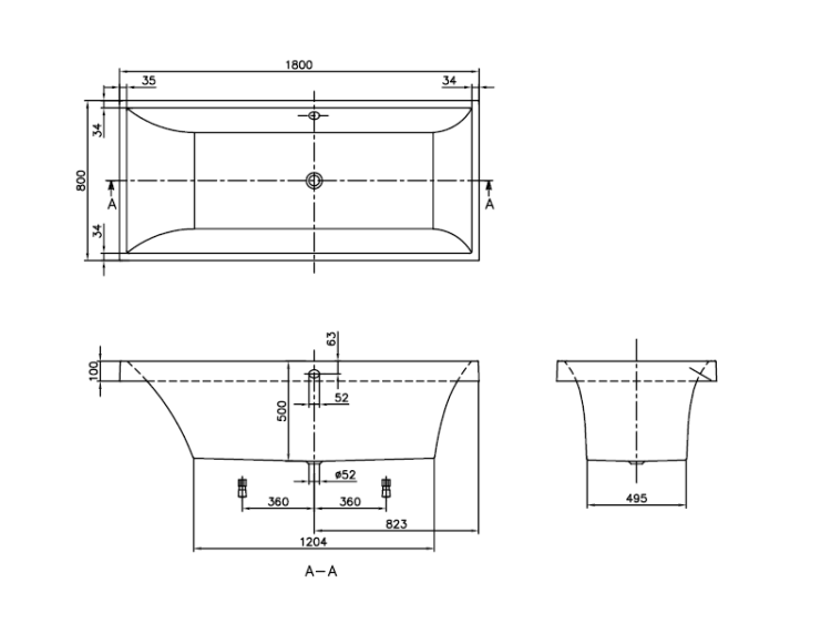 Ванна Villeroy & Boch Squaro 1800x800 мм альпийский белый UBQ180SQR2V01