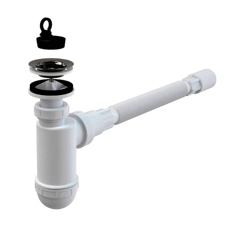 Сифон для раковины Alcaplast A41+A710 бутылочный 1 1/4 x 40 мм с гибким соединением A41+A710