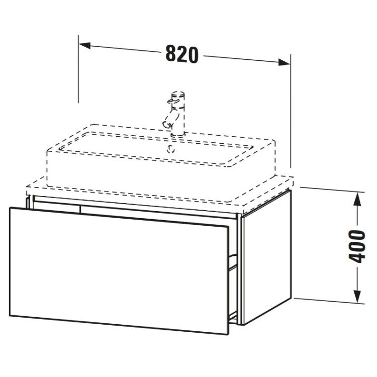 Тумба под раковину Duravit L-Cube 820x477x400 мм подвесная орех брашированный LC580206969