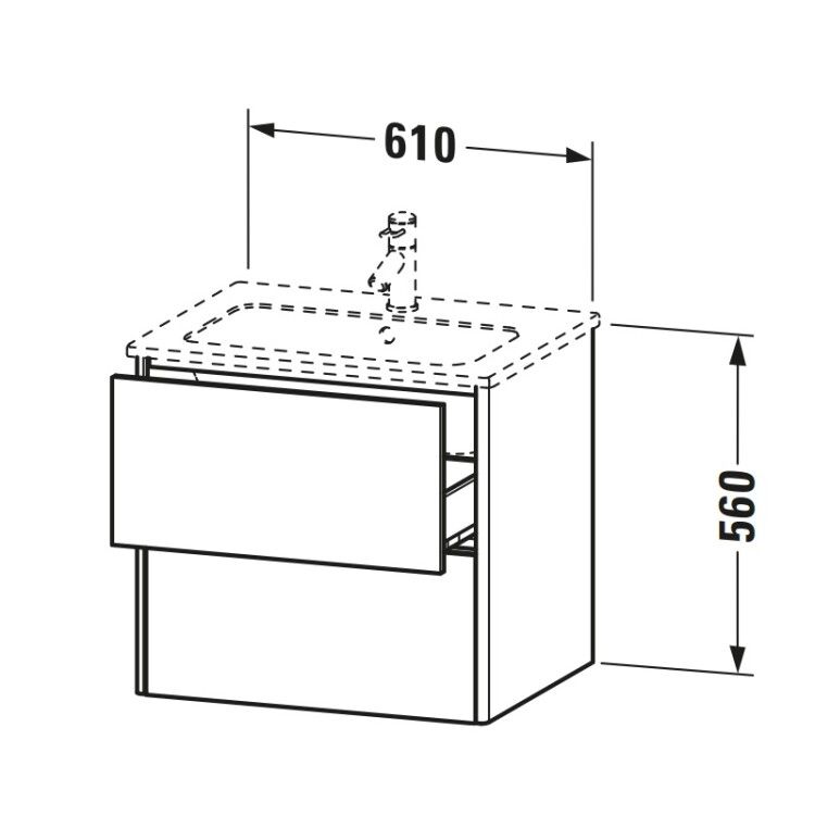 Тумба под раковину Duravit XSquare 610x478x560 мм подвесная белый матовый XS417101818