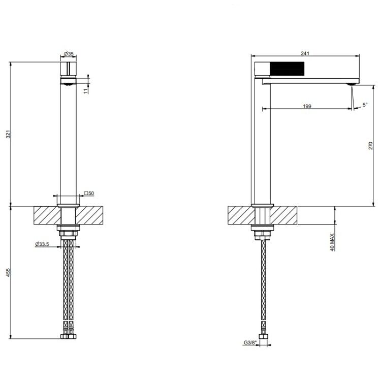 Смеситель для раковины Gessi Inverco Rigato Warm Bronze Brushed PVD 73504726
