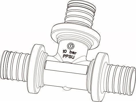 Тройник Elsen Monolit 16 мм PPSU равнопроходной EFA31161616P