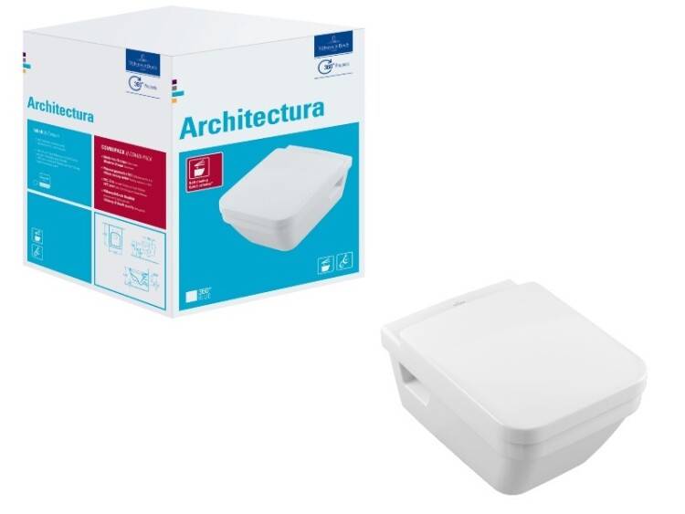 Унитаз подвесной Villeroy & Boch Architectura 370х530х320 мм альпийский белый 5685HR01