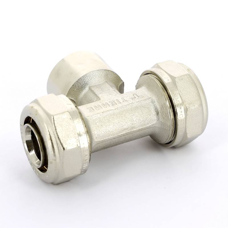 Тройник обжимной Tiemme никелированный 32х1х32 ВР 1600048