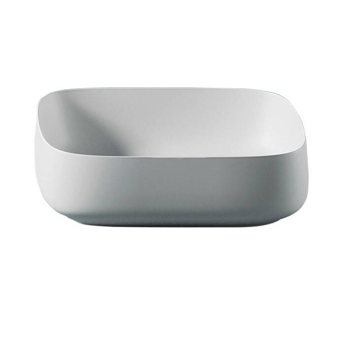 Раковина накладная Artceram Cognac Quadro 560x410x155 мм без отверстия белый матовый COL0090500