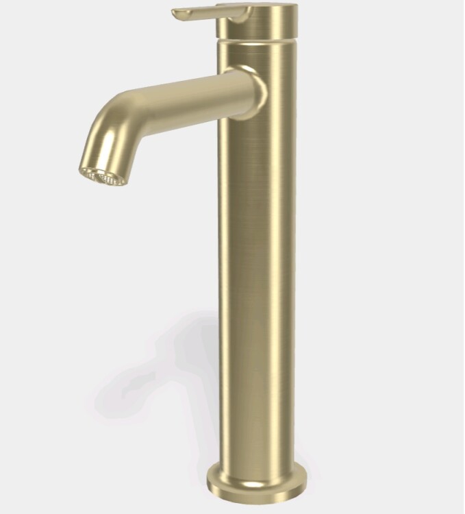 Смеситель для раковины FIMA Carlo Frattini Snap высокий шампань брашированная F3111LHS