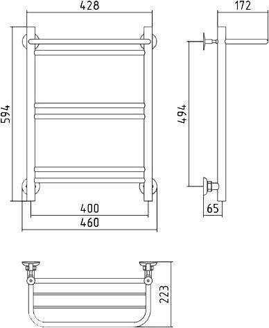 Полотенцесушитель водяной Стилье Версия-Н1 46x59.4 см без покрытия 00621-6040