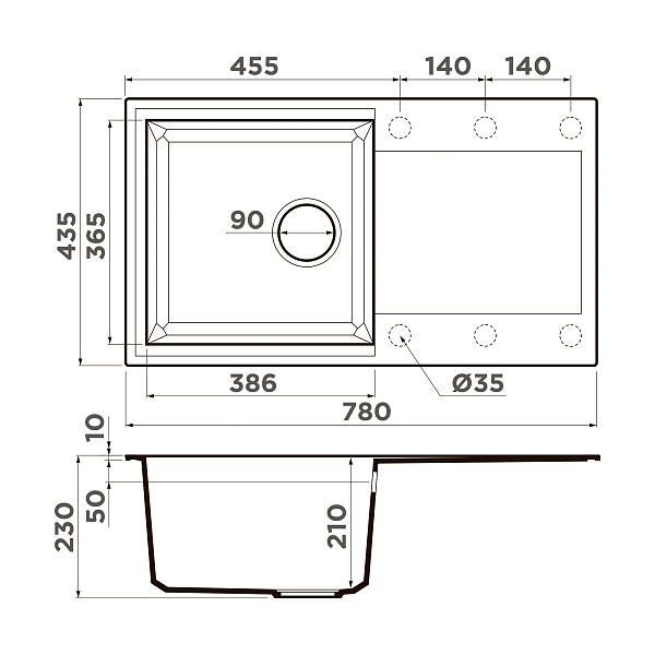 Кухонная мойка Omoikiri Sakaime 78-BE Tetogranit 78x43.5 см ваниль 4993112