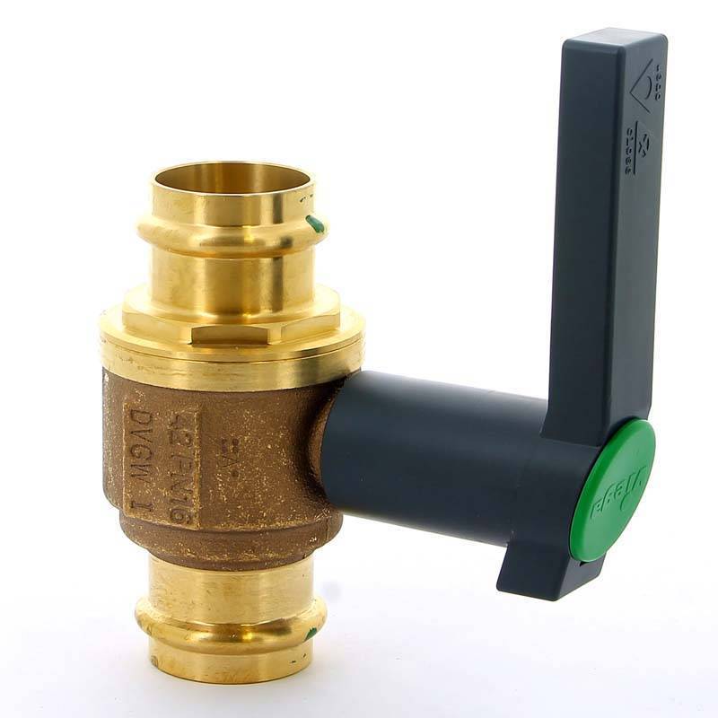 Кран шаровый пресс Viega Easytop 2275 бронза DN40 42 мм 475918