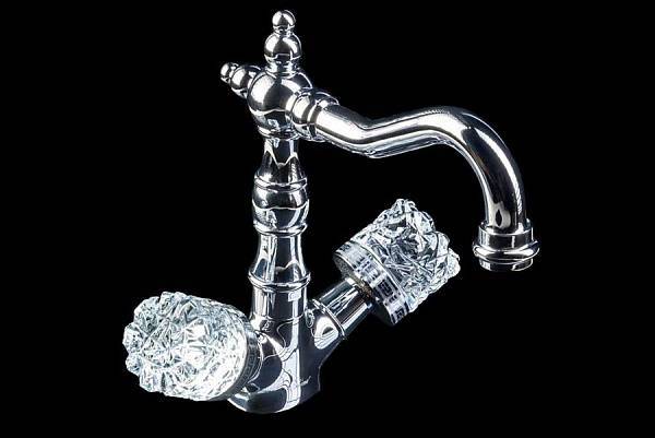 Смеситель для раковины Boheme Crystal высокий двуручковый хром 272-CRST