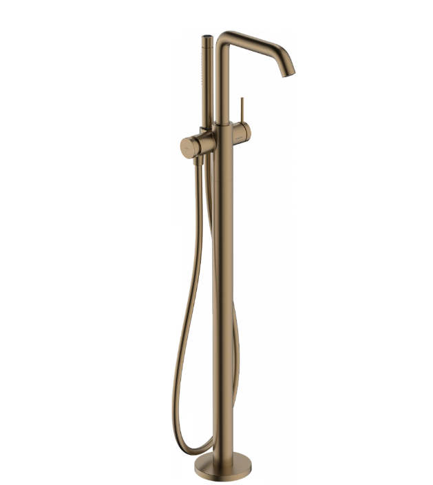 Смеситель для ванны и душа Hansgrohe Tecturis S напольный бронза шлифованная 73440140