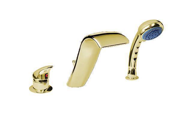 Смеситель для акриловой ванны Boheme Cobra золото 400