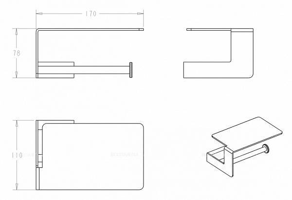 Держатель для туалетной бумаги с полкой Boheme Q матовый белый 10941-MW