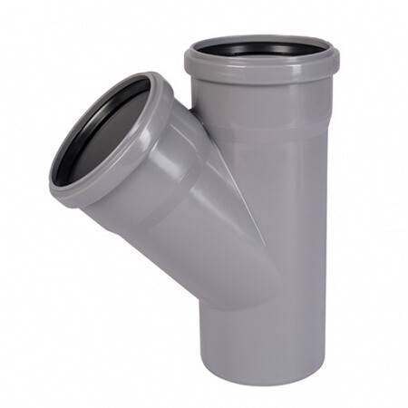 Тройник Ostendorf HT HTEA 45° 110/75 мм PP RAL 7037 115210