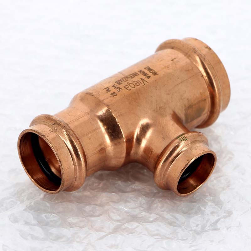 Тройник пресс медный Viega Profipress 35x22x28 мм 324889