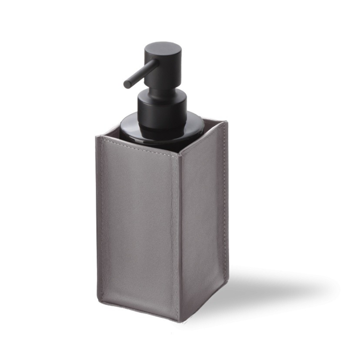 Дозатор для жидкого мыла Decor Walther Nappa настольный дымчато-серый / черный матовый 0939093