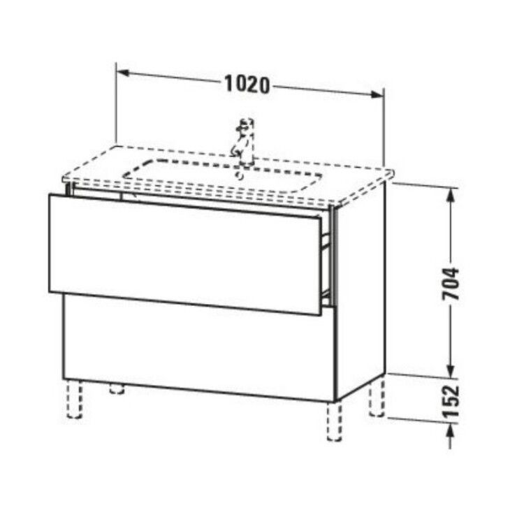 Тумба под раковину Duravit L-Cube 1020x481x856 мм напольная белый глянцевый LC662704949