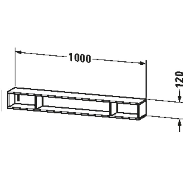 Полка мебельная Duravit L-Cube 1000x140x120 мм белая LC120108585