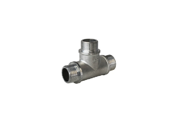 Тройник равнопроходной Metalit TIN PLATED 1/2 ННН никелированная латунь EBF0612T