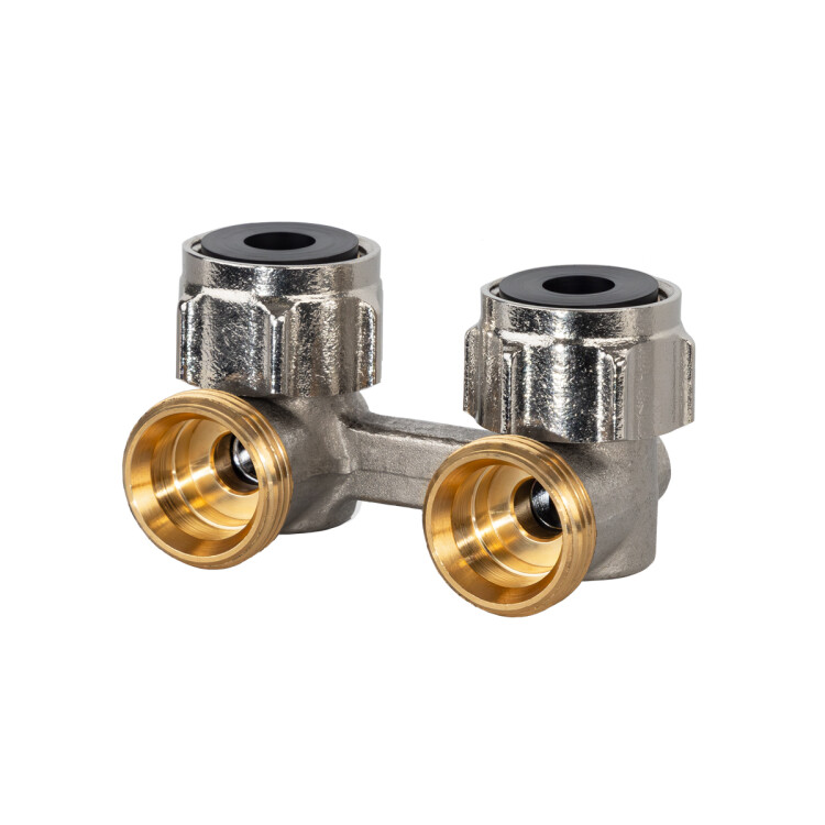 Узел радиаторный угловой Oventrop Multiflex R ZB 3/4 x 3/4 EK никелированный 101580014