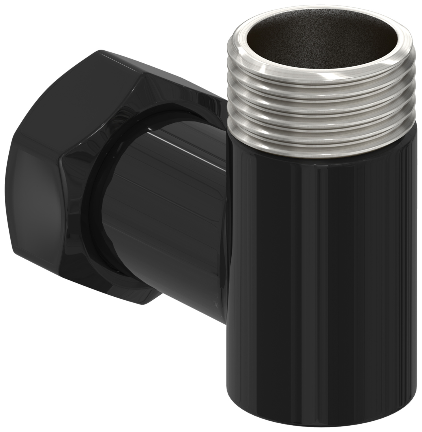 Уголок переходной Стилье G 3/4 HP - G 3/4 НГ черный глянцевый 172002-3434