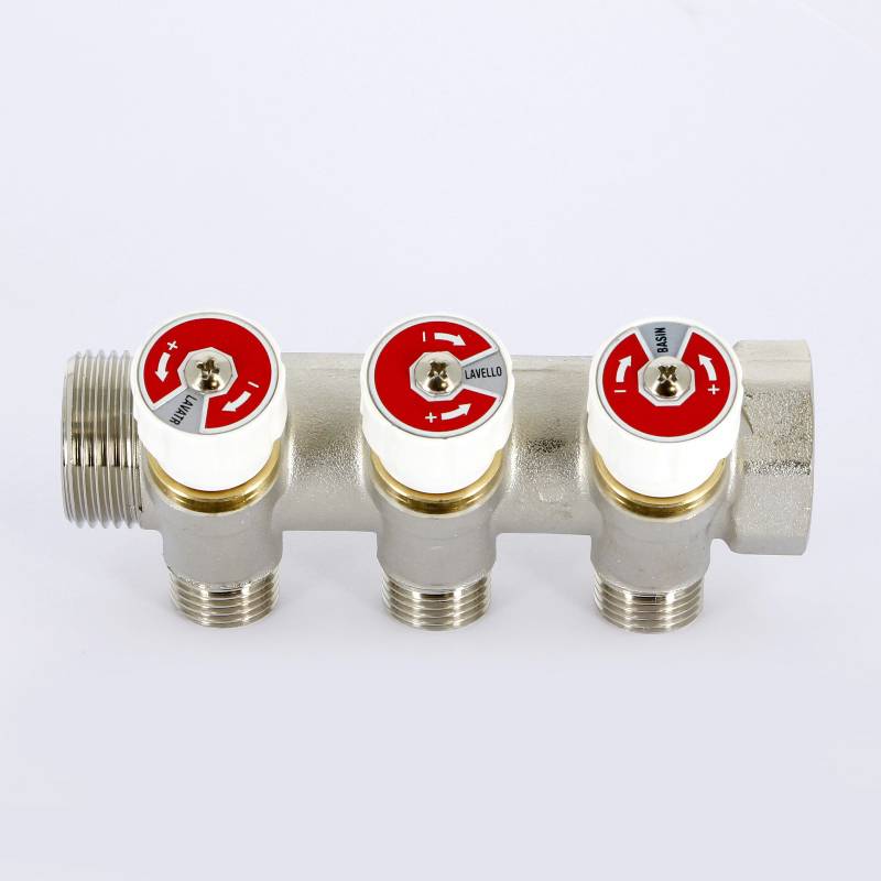 Коллектор никелированный Uni-Fitt 1 НВ 3 выхода 1/2 Н 40 мм под плоскую прокладку 405N4230