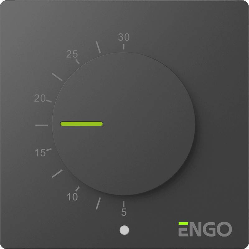 Термостат ENGO Controls Simple комнатный механический накладной черный ESIMPLE-230B