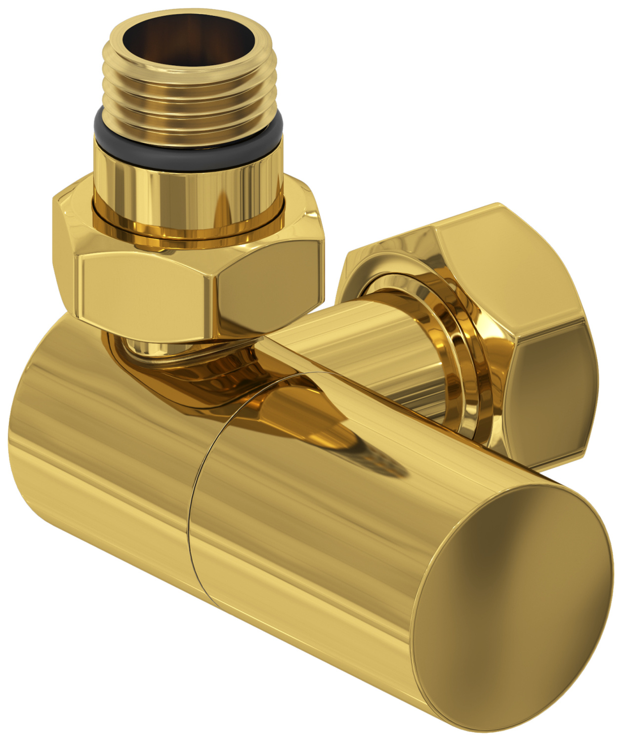 Вентиль регулировки температуры Сунержа 3D левый цилиндр G 1/2 x G 3/4 золото глянец 03-1402-1234