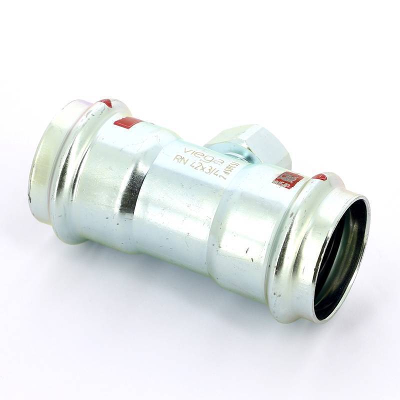 Тройник пресс-ВР оцинкованная сталь Viega Prestabo 42х3/4х42 мм 558963