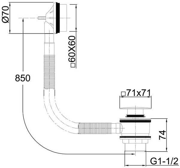 Слив-перелив для ванны Allen Brau Infinity 5.21028-00