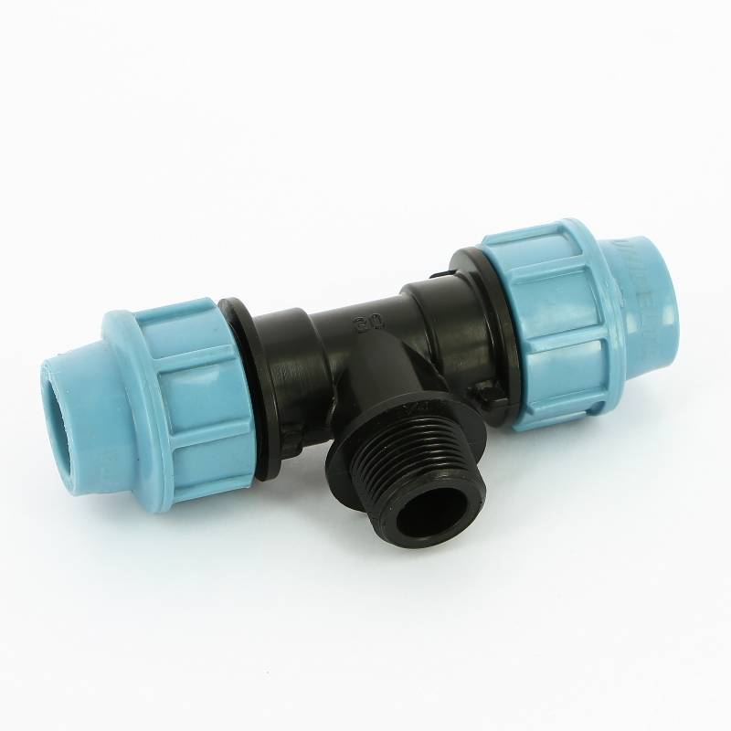 Тройник компрессионный Unidelta для труб ПНД 20х3/4 НР 1010020003