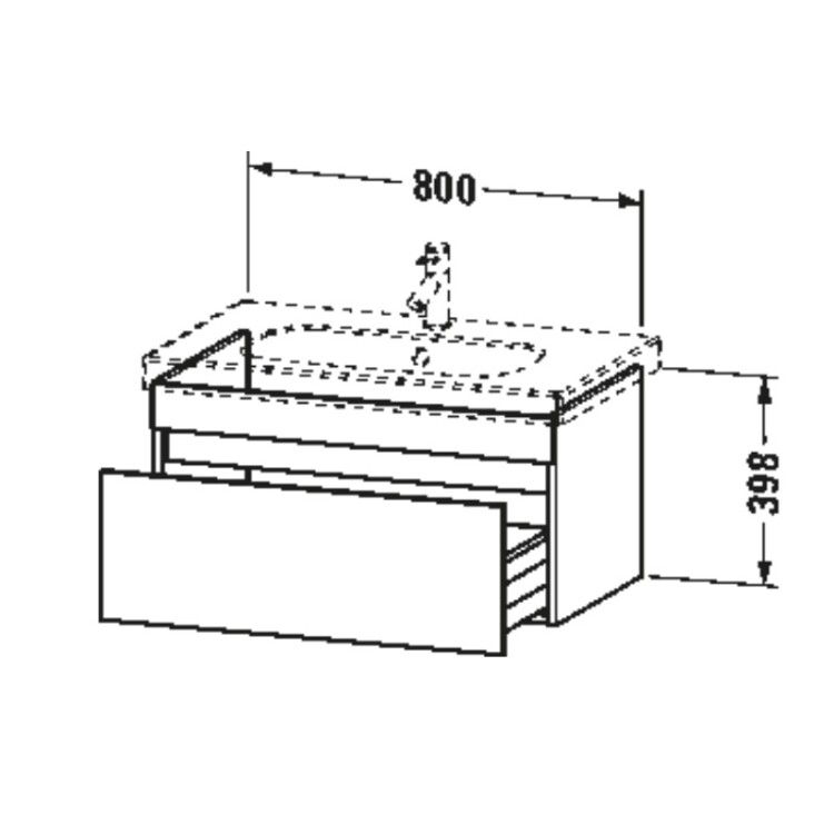 Тумба под раковину подвесная Duravit DuraStyle 800x453x398 мм, 1 ящик, орех темный DS638402121