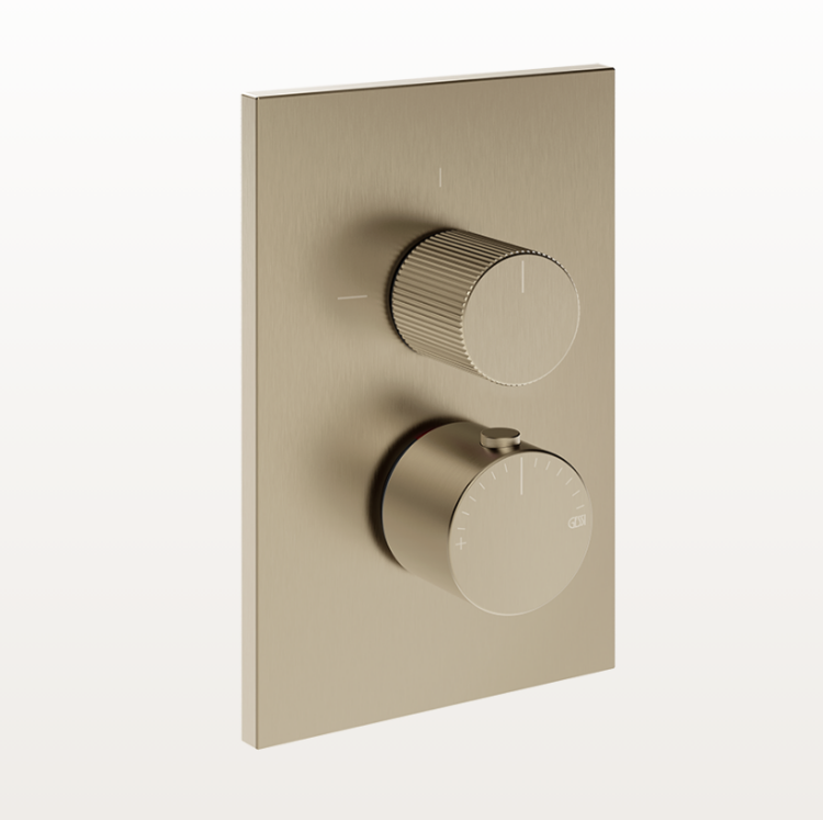 Термостат для душа Gessi Hi-Fi встраиваемый на 2 потребителя Finox Brushed Nickel 73535149