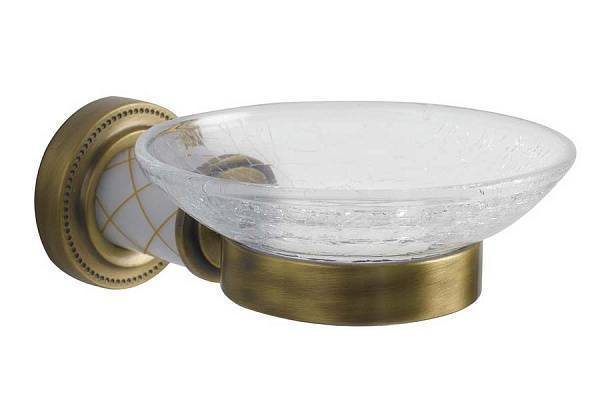 Мыльница Boheme Murano круглая подвесная бронза 10903-W-BR