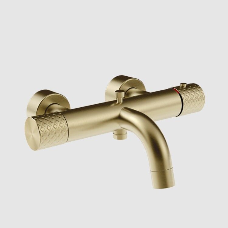 Смеситель для ванны и душа Gessi Habito Intreccio настенный Brushed Brass PVD 70113727