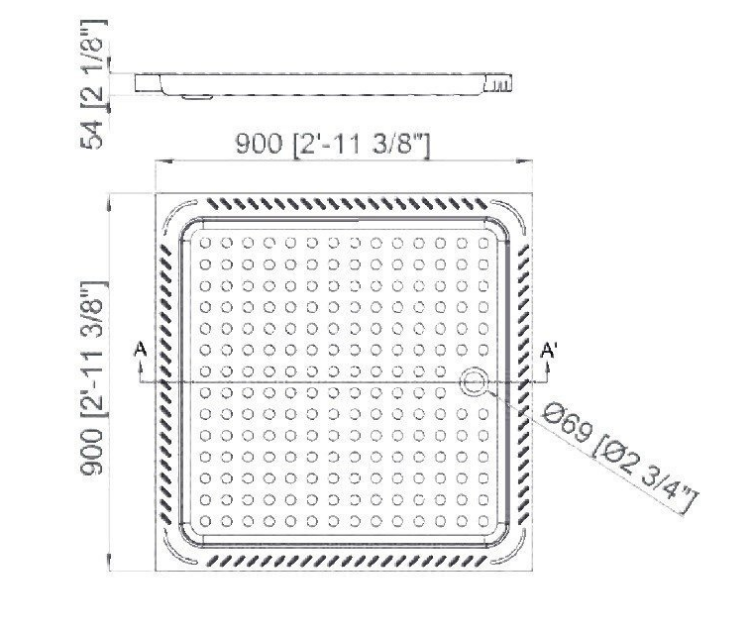Душевой поддон Nofer 900x900x54 мм сталь 13056.2.S