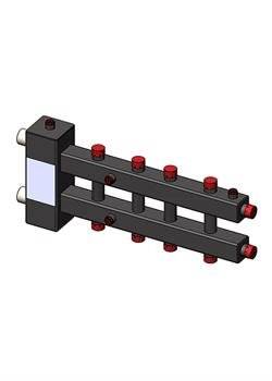 Гидроразделитель с коллектором ZOTA горизонтальный до 70 кВт 5 контуров GR4932000005