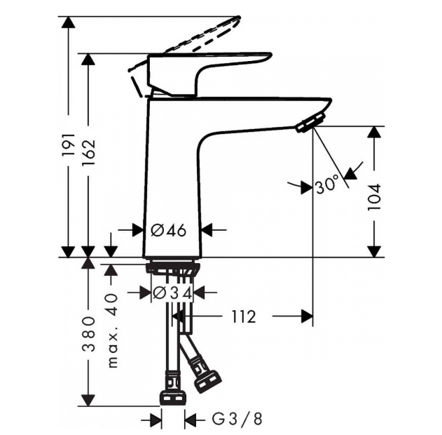 Смеситель для раковины hansgrohe Talis E 110 шлифованная бронза 71712140