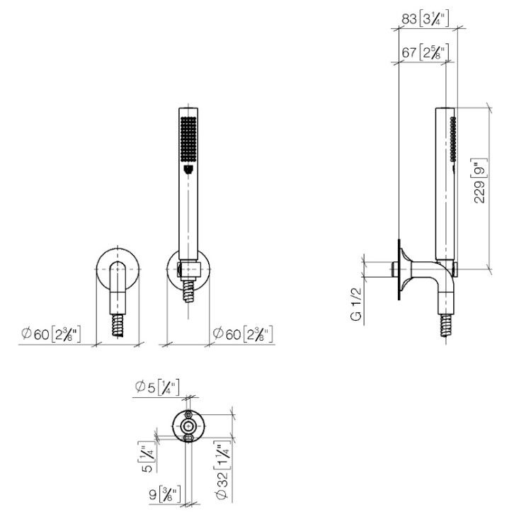 Душевой набор Dornbracht Vaia Dark Brass сатинированный 27808809-39