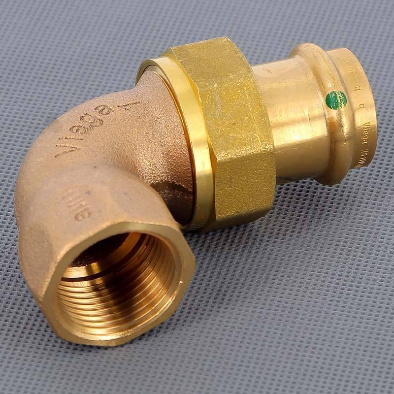 Угольник переходной Viega Sanpress 90° 28х1 пресс-В разъёмное соединение бронза 128159