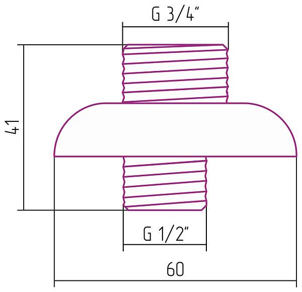 Отражатель с эксцентриком для полотенцесушителя Стилье нержавеющая сталь 00100-3400
