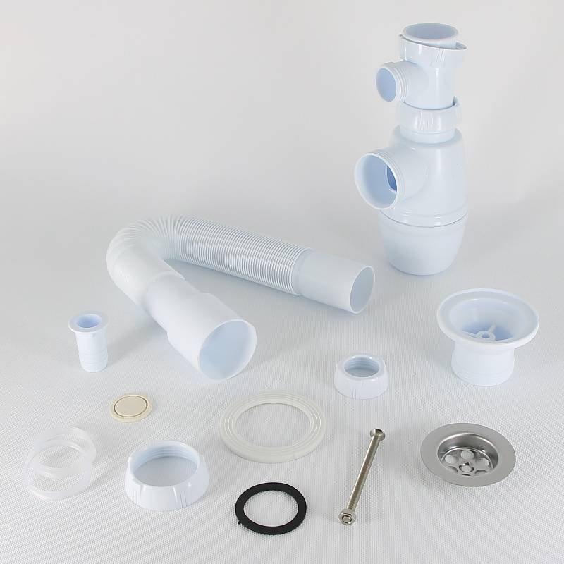 Сифон для раковины Wirquin Минор 1 1/4 x 40 мм с отводом и гофротрубой 800 мм 30718052