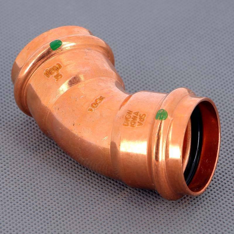 Угол пресс 45° Viega Profipress 35 мм медь 292379