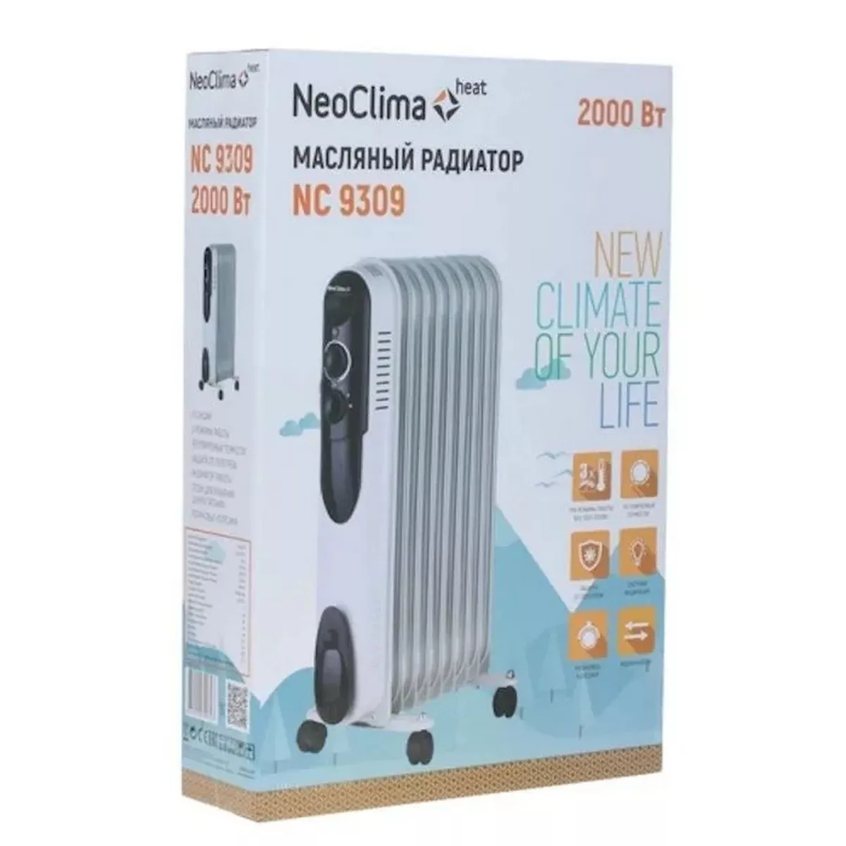 Масляный радиатор Neoclima NC 9309 2000 Вт 9 секций 17124
