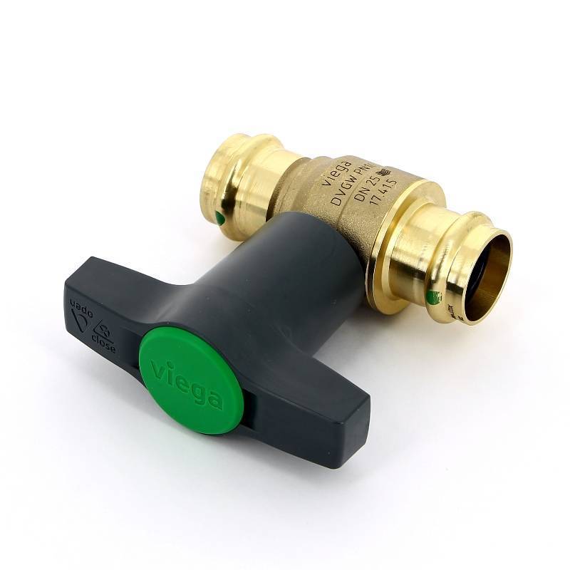 Кран шаровой Viega Easytop пресс 28 мм бронза SC-Contur 746407