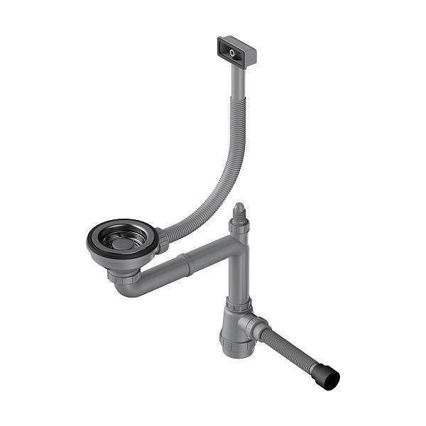 Арматура для одночашевых моек Omoikiri WK-1-S-GM со скрытым переливом вороненая сталь 4956492