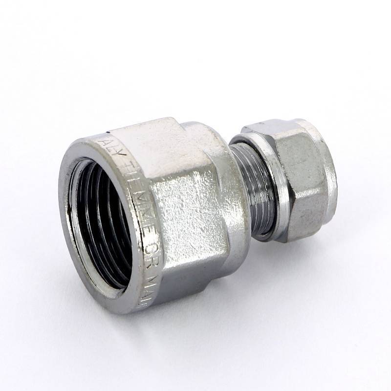 Муфта обжимная хромированная Tiemme 10x1/2 ВР 1130005