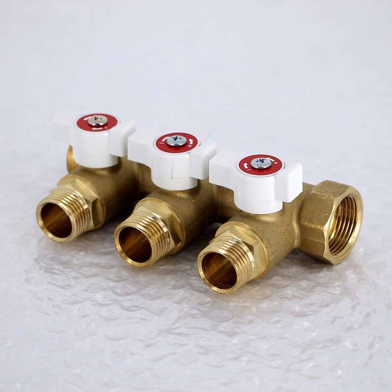 Коллектор с шаровыми кранами Uni-Fitt 3/4х1/2 3 выхода 40 мм 420G3230