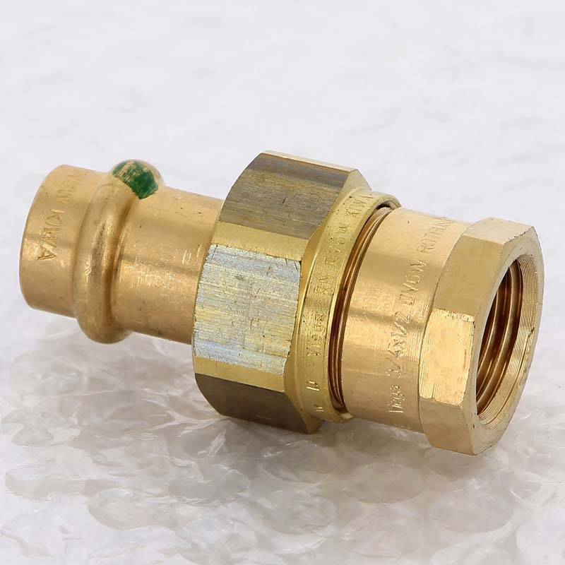 Муфта разъёмная пресс Viega Sanpress бронза 15x1/2 ВР 131937