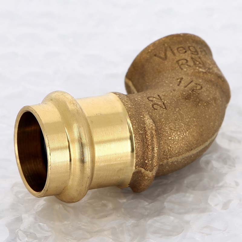 Угол 90° пресс-В бронзовый Viega Sanpress 22х1/2 298234